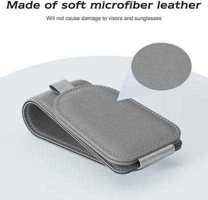 Sotfamily Sunglass Holder for Car Visor, Suede Cloth Magnetic Sunglass Organizer for Car Accessories, 2 Packs, Gray
