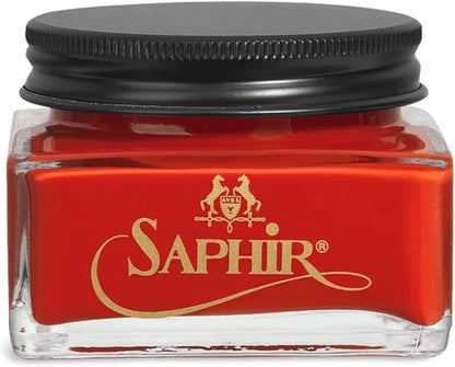 Saphir Medaille d'Or Pommadier Cream 75ml – Natural Cream Leather Shoe Polish, Leather Conditioner for Boots, Handbags