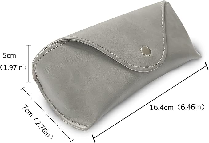 LogHog Portable Leather Glasses Case,Flexible Sunglasses Pouch Slim Case for Women Men Horizontal Eyeglass Case