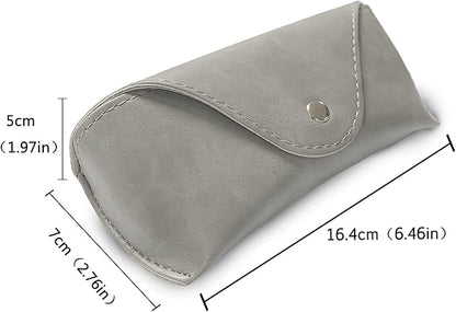 LogHog Portable Leather Glasses Case,Flexible Sunglasses Pouch Slim Case for Women Men Horizontal Eyeglass Case
