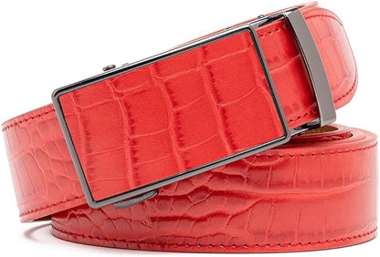 Fabio Valenti Mens Belt,Ratchet Belt Dress with 1 3/8" Genuine Leather with Easier Adjustable Buckle, Trim to Fit