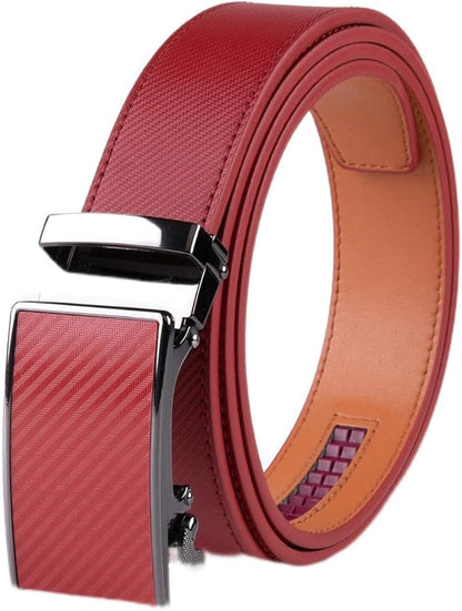 Fabio Valenti Mens Belt,Ratchet Belt Dress with 1 3/8" Genuine Leather with Easier Adjustable Buckle, Trim to Fit