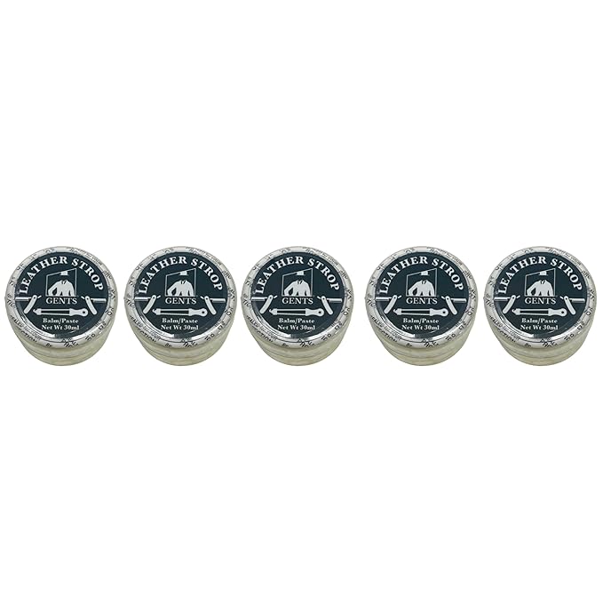 G.B.S Leather Strop 30ml Conditioning Paste Professional Hone and Sharpen your Shaving Razor, blade, knives, cutlery and tools- Leather Balm (Pack of 5)
