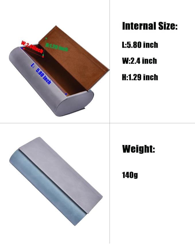 Philley Dual Glasses Case 2-in-1 PU Leather Hard Shell Double Eyeglasses case for Women & Men