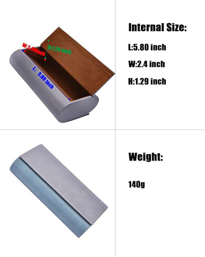 Philley Dual Glasses Case 2-in-1 PU Leather Hard Shell Double Eyeglasses case for Women & Men