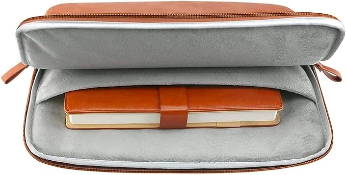 MOSISO Laptop Sleeve Bag 13 inch Compatible with MacBook Neo 13 A18/Air 13.6 inch 2026-2022 M4 M3 M2/Air 13 inch 2022-2018 M1/Pro 13 2026-2016 M2 M1, PU Leather Padded Bag Waterproof Case, Brown