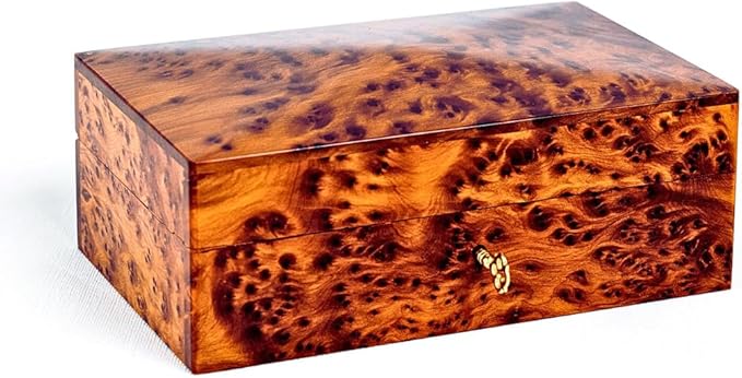 Hand Carved Wooden Multipurpose Keepsake Jewelry Decorative Art Box Storage Organizer (Large wood Box,Antique) (Large With Lock 2)