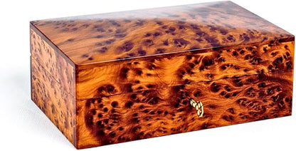 Hand Carved Wooden Multipurpose Keepsake Jewelry Decorative Art Box Storage Organizer (Large wood Box,Antique) (Large With Lock 2)