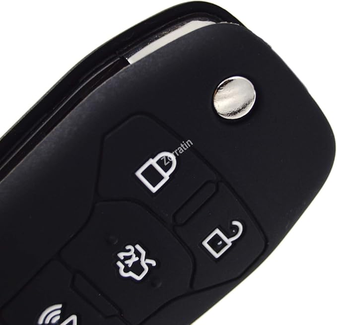 Silicone Rubber Key Fob Cover Protector for Ford Fusion Explorer (Flip Key) N5F-A08TAA 164-R7986 5924003 4 Button Remote Control