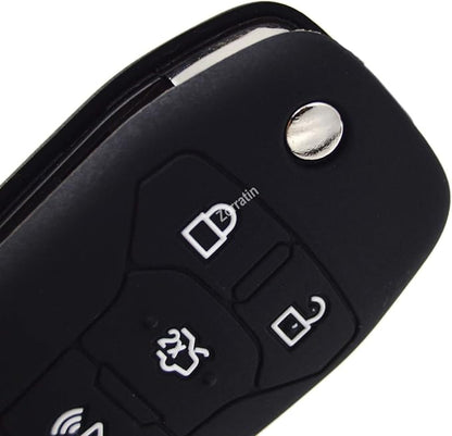 Silicone Rubber Key Fob Cover Protector for Ford Fusion Explorer (Flip Key) N5F-A08TAA 164-R7986 5924003 4 Button Remote Control