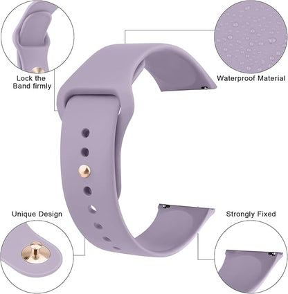 Amzpas 20mm 22mm Watch Bands Quick Release Watch Straps, 4 Pack Soft Silicone Replacement Sport Watch Wristbands for Women Men