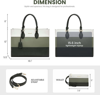 LOVEVOOK Laptop Tote Bag for Women, Work Totes Business Office Computer Briefcase with Clutch Purse