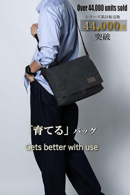 Cota's home Canvas Messenger Bag for Men, Fits 14 Inch Laptop & A4 Documents, Large Capacity Crossbody Shoulder Bag
