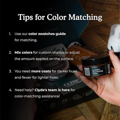 Clyde's™ Recoloring Balm | Non-Toxic Material Dye & Restorer for Furniture, Car Seats, & More | 23 Colors (White, 100ML)