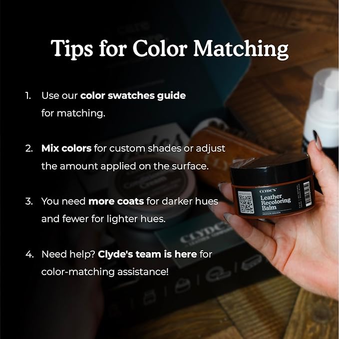 Clyde's™ Recoloring Balm | Non-Toxic Material Dye & Restorer for Furniture, Car Seats, & More | 23 Colors (Blue, 100ML)