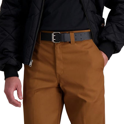 Dickies Men's Double Prong Leather Work Belt – Fully Adjustable, Regular & Big and Tall Sizes