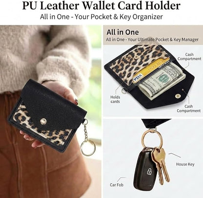 BIHRTC Silicone Key Ring Bracelets Wristlet Keychain Wallet with Net Chapstick Holder for Women