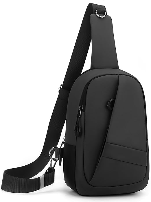 Hoedia Crossbody Sling Bag for Men Women, Shoulder Cross Body Bag EDC Back Pack with Reflective Strip and Multi-pocket