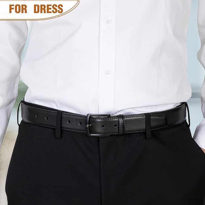 Men's Belt Genuine Leather Belt for Men Dress Casual Golf Jeans Pants 1 3/8"
