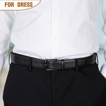 Men's Belt Genuine Leather Belt for Men Dress Casual Golf Jeans Pants 1 3/8"