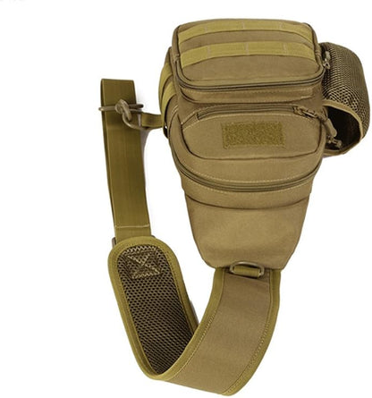 Hebetag Leather Sling Bag Crossbody Backpack for Men Women Travel Outdoor Camping