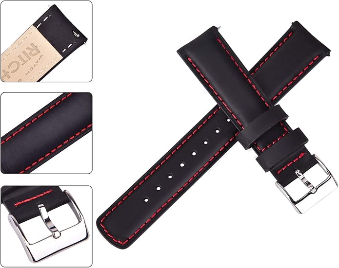 Ritche Christmas Gift Quick Release Leather Watch Bands Genuine Watch Straps for Men Women Top Grain Leather Watch Strap, White Elephant Gifts, Stocking Stuffers for Men, Father's Day gifts
