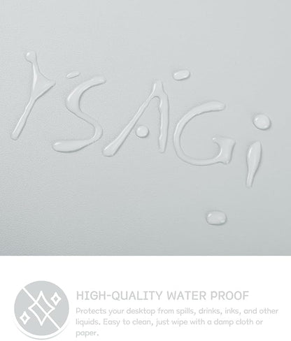 YSAGi Non-Slip Leather Desk Pad, Waterproof Laptop Computer Desk Keyboard Mat, Table Protector Blotter Mat, Large Mouse Pad for Office/Work/Home/Decor(Silver-Grey, 23.6" x 13.7")