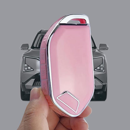 Key Fob Cover Case Compatible with Kia Telluride 2023 2024 2025 EV5 Car Interior Accessories Shell Holder Protector (Pink)