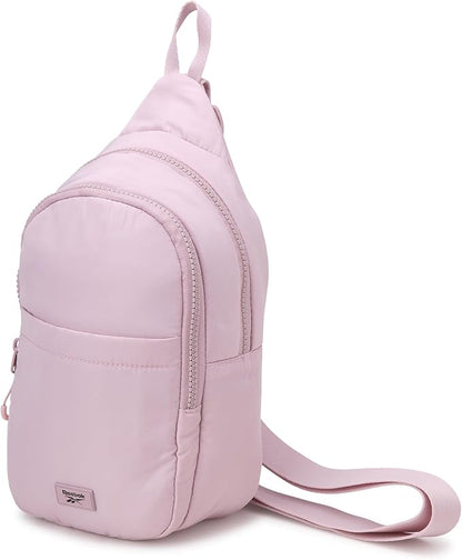 Reebok Unisex Crossbody Sling Bags – Compact Convertible Strap Cross Body Bag Travel Sling Bag - Gym & Travel Essential, Thea II Ashen Lilac