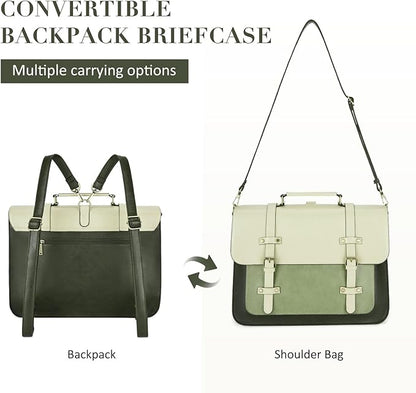 ECOSUSI Laptop Bag for Women Vegan Leather Messenger Bag Fashion Briefcase Computer Satchel Bag