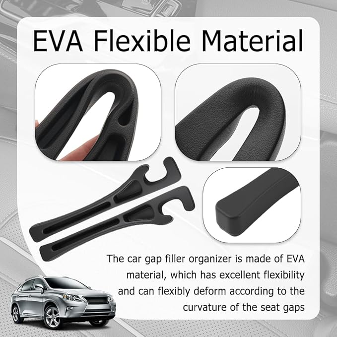 2PCS Car Seat Gap Filler Organizer,2026 Upgraded Car Seat Gap Plug with Storage Slot & Seats Belt Holes as Phone Holder,Universal No Drop Seats Guard for Cars Interior Accessories