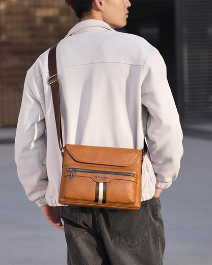 Zipper Buckle Leather Messenger Bag Crossbody Shoulder Bag Vintage Handle Bags | Zipper, Buckle, Leather, Vintage