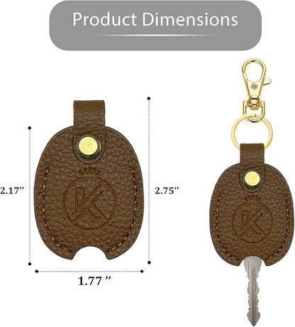 Leather Key Sleeve for Broken Key, Car Key Cover, Key Loop Replacment, Key Fod Protector Keychain for Women/Men