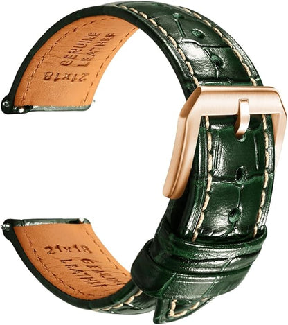 REZERO Leather Watch Bands for Men, Quick Release Watch Straps, Luxury Italian Alligator Grain Embossed Band Replacements 19mm 20mm 21mm 22mm