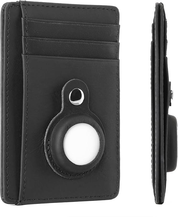 Slim Minimalist Wallet PU Genuine Leather Carbon Fiber RFID Blocking Front Pocket Wallet for Men Women Lightweight Credit Card Holder