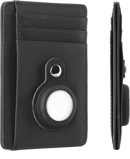 Slim Minimalist Wallet PU Genuine Leather Carbon Fiber RFID Blocking Front Pocket Wallet for Men Women Lightweight Credit Card Holder