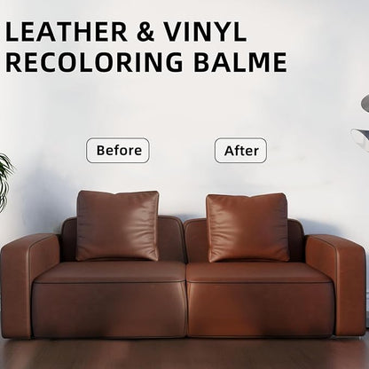 Malydyox Leather Recoloring Balm, 10 oz Leather Color Restorer Conditioner, Leather Color Repair Patch, Leather Restorer for Couches, Leather Color Repair Kits for Furniture, Sofa (Medium Brown)