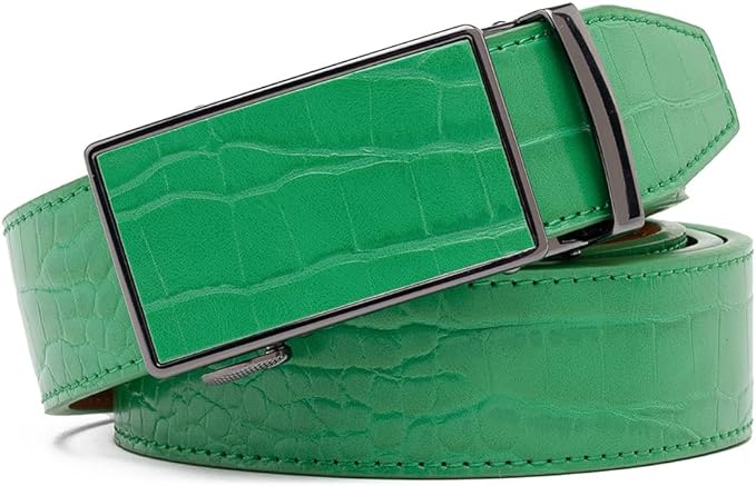 Fabio Valenti Mens Belt,Ratchet Belt Dress with 1 3/8" Genuine Leather with Easier Adjustable Buckle, Trim to Fit