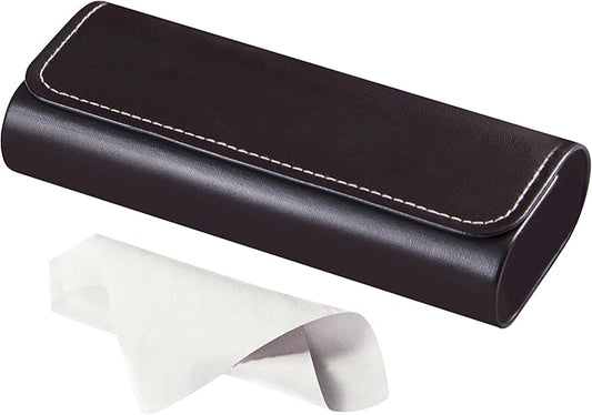 RayLove Glasses Case Hard Shell, Travel Sunglasses Case, Leather Hard Eyeglass Case for Women, Reading Glasses Case for Men