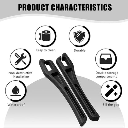 Car Seat Gap Filler, 2PCS Crevice Blocker Stopper Between Vehicle Seat Console, No Drop Automotive Fill Crevice Guard Interior Accessories, Universal for SUV Truck Sedan (Black)