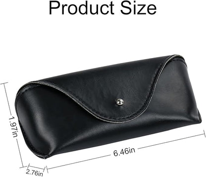 LogHog Portable Leather Glasses Case,Flexible Sunglasses Pouch Slim Case for Women Men Horizontal Eyeglass Case