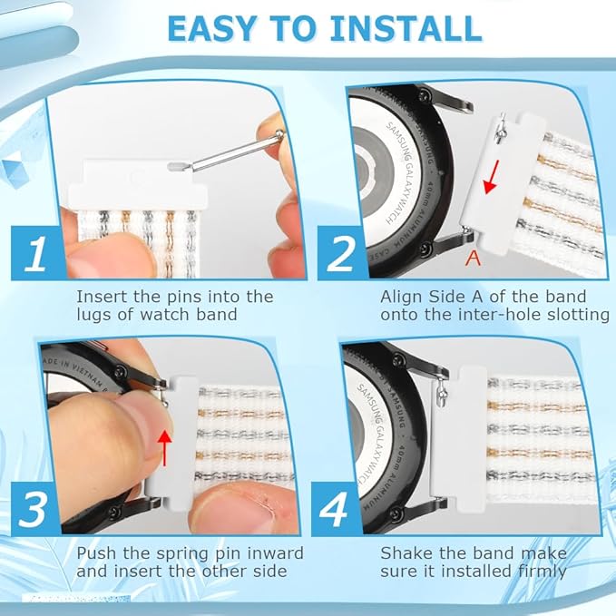 24mm Nylon Sport Quick Release Watch Band Compatible with Garmin Venu X1/TicWatch Altas/TicWatch Pro 5/Pro 5 Enduro/COROS Nomad/iTouch AIR 4 41mm 46mm/AIR 3 44mm/Suunto 9/9 Baro/9 Titanium