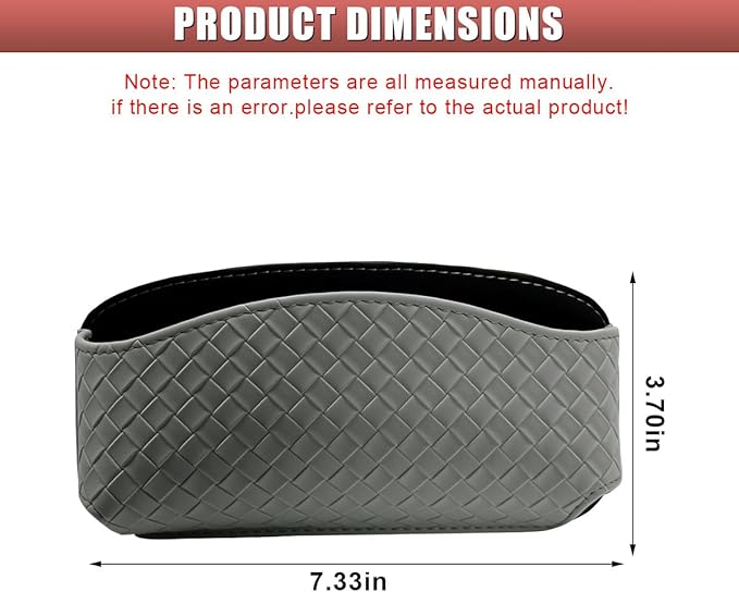 Sunglasses Holder for Car Visor, Leather Auto Glasses Storage Case, Car Sun Visor Eyeglasses Holder Protective Box, Universal Automotive Interior Accessories for Man Women (Grey)