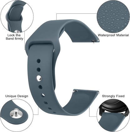 Amzpas 20mm 22mm Watch Bands Quick Release Watch Straps, 4 Pack Soft Silicone Replacement Sport Watch Wristbands for Women Men
