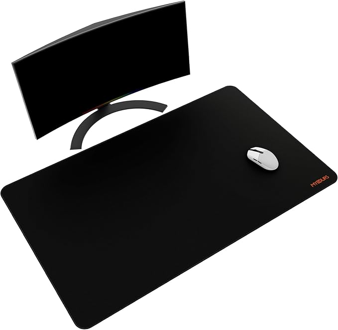 Mydours 40" x 24" Extended Gaming Mouse Pad, Large Desk Mat with Superior Micro-Weave Surface, Water Resist Keyboard Mousepad with Non-Slip Rubber Base, Laptop Desk Pad for Office and Home, Black