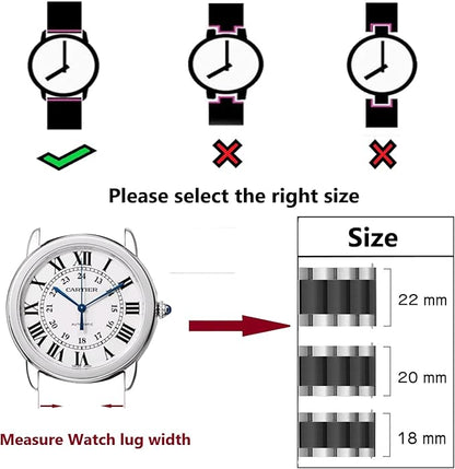 Moran Stainless Steel Watch Band Quick Release Replacement Metal Strap 20mm 22mm for Men Women