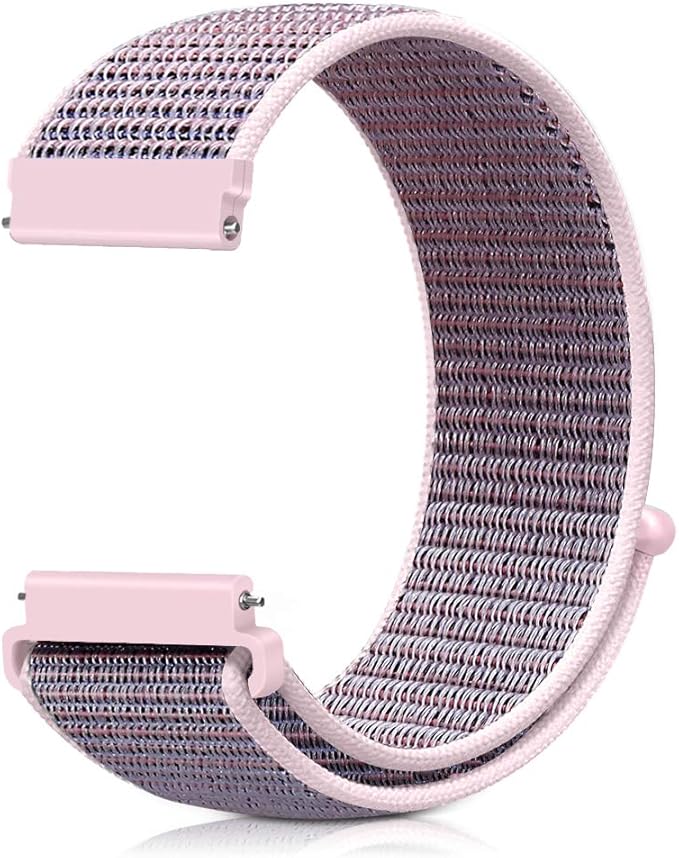 22mm Nylon Quick Release Watch Band Compatible with Samsung Galaxy Watch 3 45mm/Gear S3 Frontier/Garmin Venu 4 45mm/3 45mm/2/Vivoactive 4/Forerunner 570(47mm)/255/265/Amazfit Helio/Bip 6/5/Balance 2