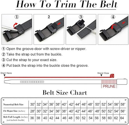 DOOPAI Belt Men, Ratchet Dress Adjustable 1 3/8" Sliding Leather Designer, Size Length Can be Cut, with Gift Box