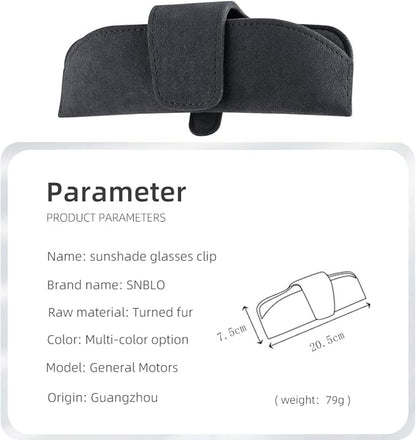 Sunglasses Holder for Car Sun Visor, Magnetic Closure Suede Vehicle Eyeglasses Holder Protective Box Clip, Automotive Glasses Storage Organizer, Universal for Truck, SUV, RV(Black)