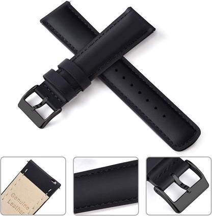 Ritche Christmas Gift Quick Release Leather Watch Bands Genuine Watch Straps for Men Women Top Grain Leather Watch Strap, White Elephant Gifts, Stocking Stuffers for Men, Father's Day gifts